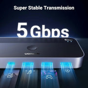 UGREEN USB 3.0 Switch 2 Computer Sharing USB C A Device 4 Port Switcher Keyboard Mouse Printer 2 USB3.0 Cable Remote (15705) Ugreen