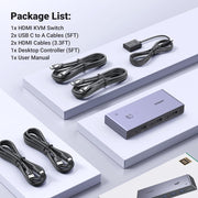 UGREEN CM692 25961 HDMI 2.1 KVM switch for two PCs, 8K60, package list