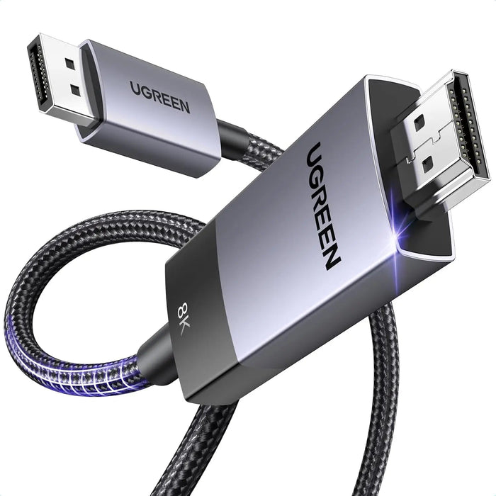 UGREEN DisplayPort to HDMI Cable 1M 3.3ft 8K 60Hz 4K 120Hz Active DP 1.4 HDMI 2.1 HDR Dolby 32.4Gbps Monitor Dell (80395)