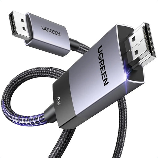 UGREEN DisplayPort 1.4 to HDMI 2.1 Cable 2M 6.6ft 8K 60Hz 4K 120Hz HDR Dolby HDCP2.3 32.4Gbps Monitor Dell HP (80397) Ugreen