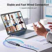 UGREEN 4-in-1 USB C Ethernet Adapter Thunderbolt 3 USB 3.0 Gigabit RJ45 Hub MacBook Pro Air iMac iPad Surface XPS (60600) Ugreen