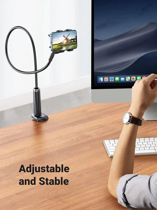 UGREEN Gooseneck Clip Phone Holder Bed Desk Cell Phone Mount Flexible Lazy Long Arm Clamp Headboard iPhone Samsung (80906) Ugreen
