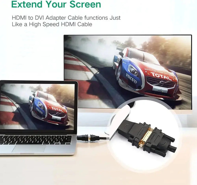 UGREEN HDMI to DVI Adapter HDMI Male to DVI-I 24+5 Female Bi-Directional Video Converter Laptop PC Monitor Graphics (20123) Ugreen