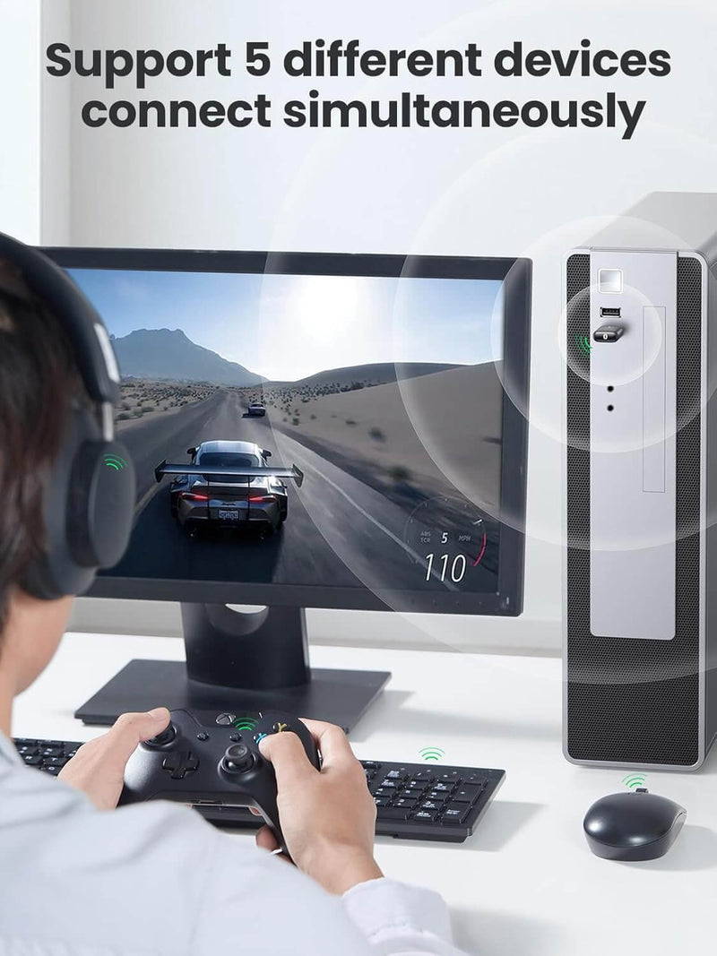 UGREEN CM390 80889 USB Bluetooth 5.0 adapter for Windows connects five devices simultaneously