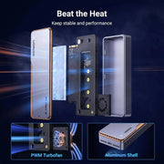 UGREEN 40Gbps M.2 NVMe Enclosure Cooling Fan Anti-Drop SSD Aluminum M/B+M Key 2280 2260 Thunderbolt 3/4 USB4 (15976) Ugreen