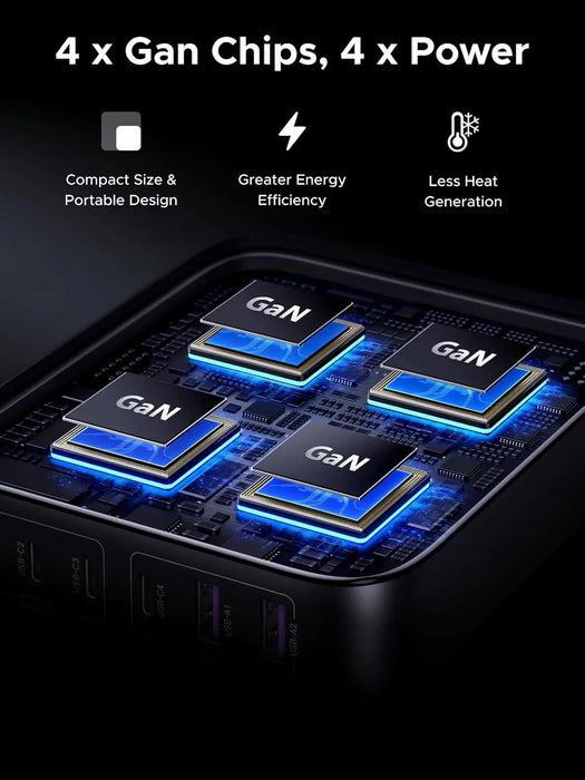 UGREEN Nexode 200W 6-Port GaN II USB-C PD Fast Charger Desktop Station 4 USB-C 2 USB-A MacBook iPad iPhone Galaxy (40914)