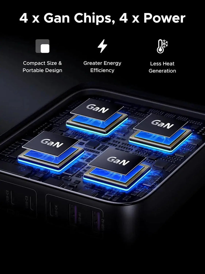 UGREEN Nexode 200W 6-Port GaN II USB-C PD Fast Charger Desktop Station 4 USB-C 2 USB-A MacBook iPad iPhone Galaxy (40914) Ugreen