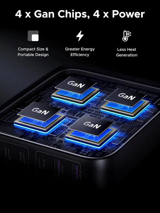UGREEN Nexode 200W 6-Port GaN II USB-C PD Fast Charger Desktop Station 4 USB-C 2 USB-A MacBook iPad iPhone Galaxy (40914) Ugreen