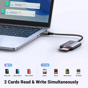 UGREEN USB 3.0 Card Reader 2-in-1 SD TF Micro SD SDHC SDXC MMC Aluminum Case Memory Card Reader PC Laptop 80887 Ugreen