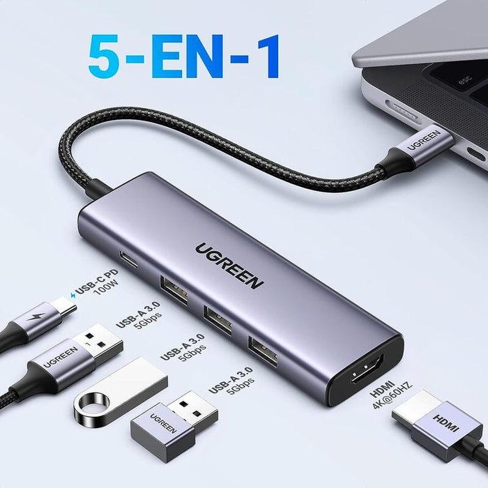 Ugreen 15597 5 In 1 Usb C  Multiport Docking Station