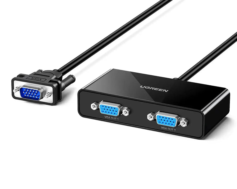 UGREEN VGA Splitter 1 In 2 Out Full HD 1080p Video Duplicator 1 VGA Input 2 VGA Outputs Monitor Projector HDTV PC Laptop 20918 Ugreen