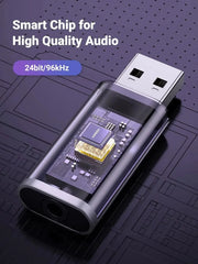 UGREEN 2-in-1 USB External Sound Card Audio Adapter USB to 3.5mm Headphone Mic Jack Converter PC Laptop PS5 PS4 Mac (80864) Ugreen