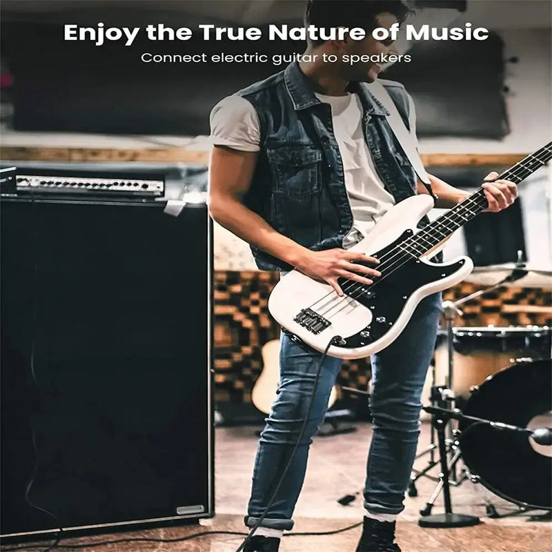 UGREEN 3M 6.35mm Mono Male to Male TRS Audio Cable Guitar Amplifier Mixer Keyboard Professional Instrument Cable 10639 Ugreen