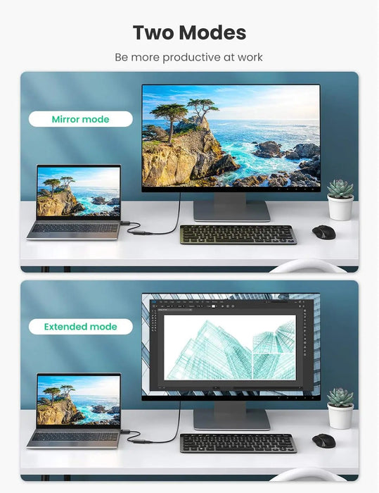 UGREEN 25cm DisplayPort to HDMI Converter Cable 4K 60Hz Video Adapter Computer Monitor Projector HDTV Display 70694 Ugreen