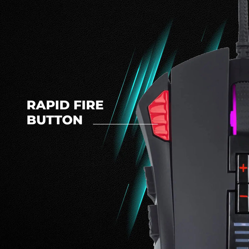 Cosmic Byte Equinox Gamma Pixart PMW3389 Sensor 16000DPI 12 Button Wired Gaming USB Mouse-Black(Open Box) Cosmic Byte