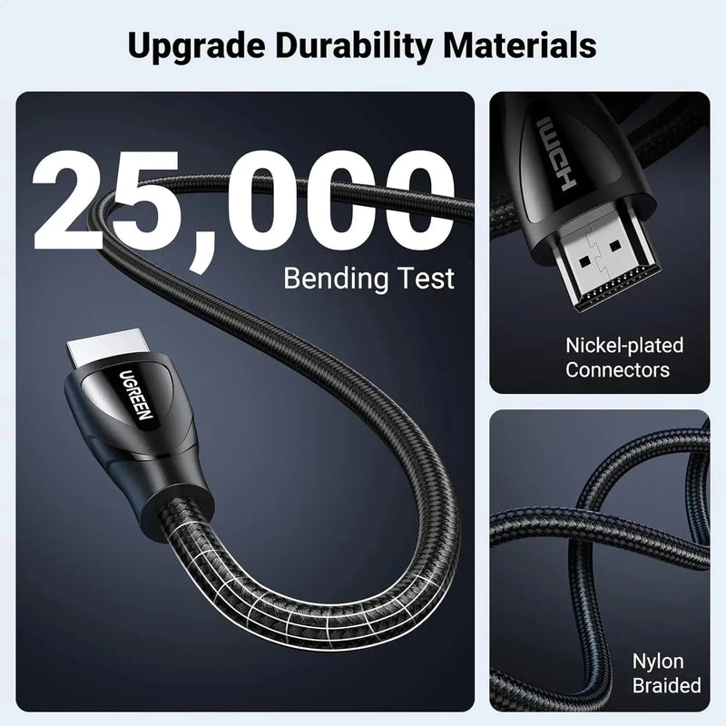 UGREEN HDMI 2.1 Cable 3M 8K@60Hz 48Gbps Ultra High Speed Braided PS5 Xbox Series X 4K120Hz UHD TV (80404) Ugreen