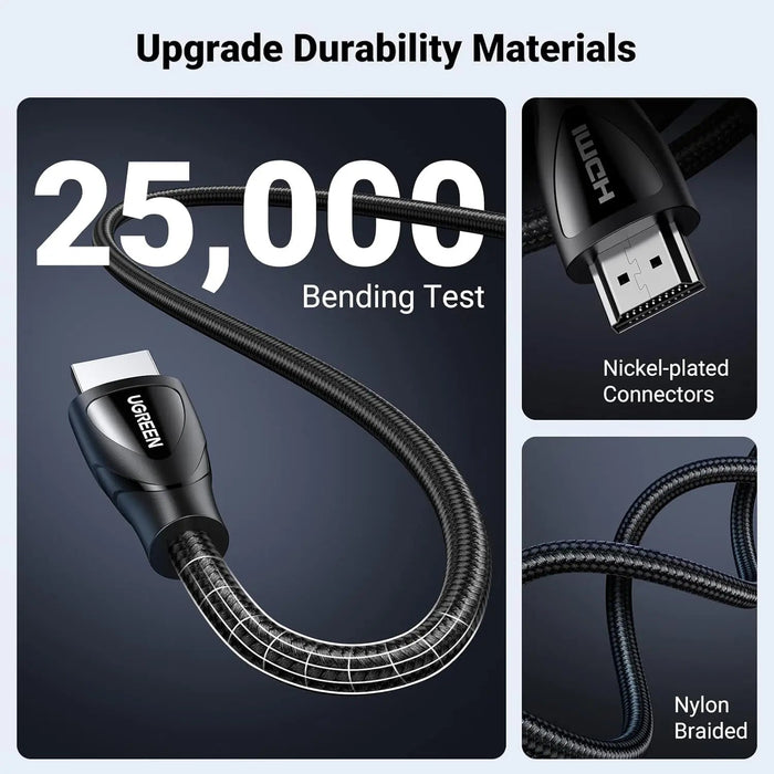 UGREEN HDMI 2.1 Cable 3M 8K@60Hz 48Gbps Ultra High Speed Braided PS5 Xbox Series X 4K120Hz UHD TV (80404)