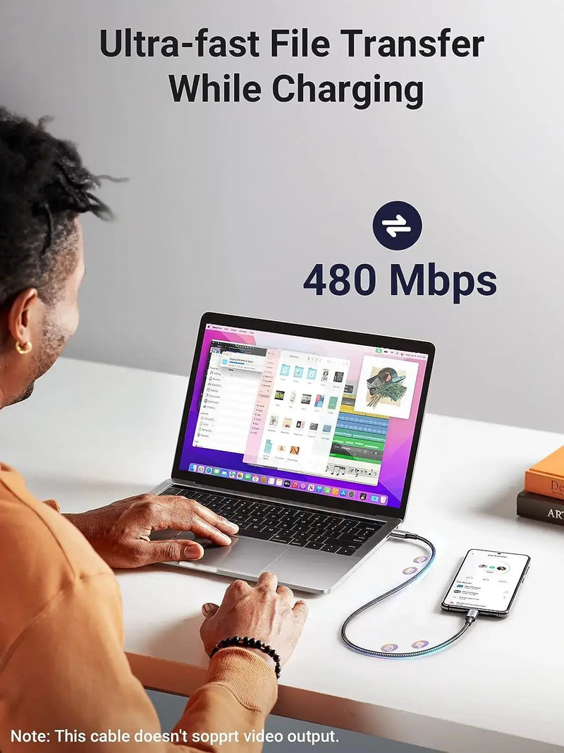 UGREEN USB-C to USB-C Cable 1M 100W PD Aluminum Case MacBook Pro Huawei Matebook iPad Pro Chromebook Samsung Note (70427) Ugreen