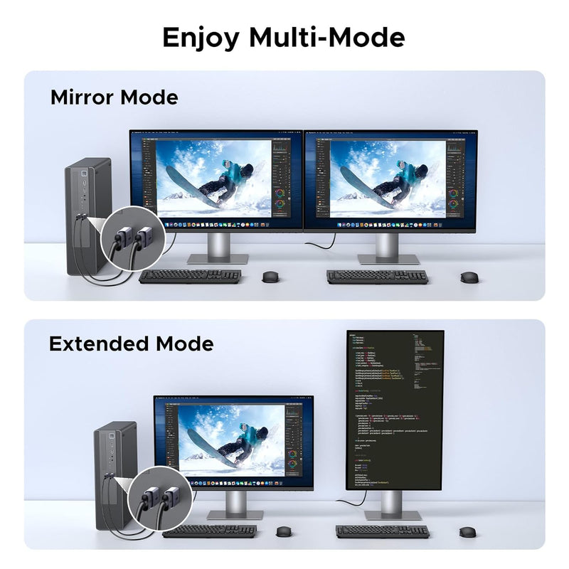 UGREEN 55935 DisplayPort to HDMI 4K adapter, 2-pack, multi-mode display