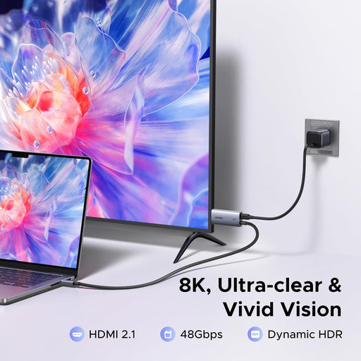 UGREEN USB-C to HDMI 8K Cable with 140W Charging, 2m - image 2