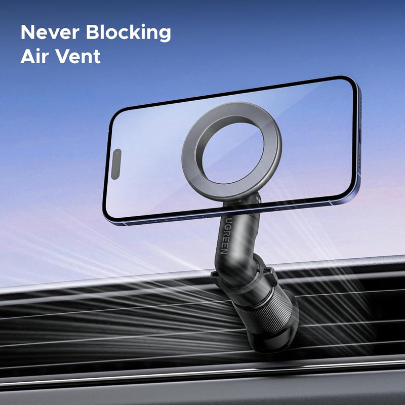 UGREEN LP923 65185 MagSafe-compatible car phone mount never blocking the air vent