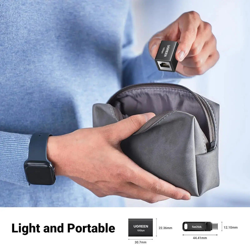 UGREEN RJ45 Coupler 10Gbps Ethernet Extender Cat8 Cat7 Cat6 Cat5 Cable 328ft Long Distance Aluminum Alloy Shell 25964 Ugreen