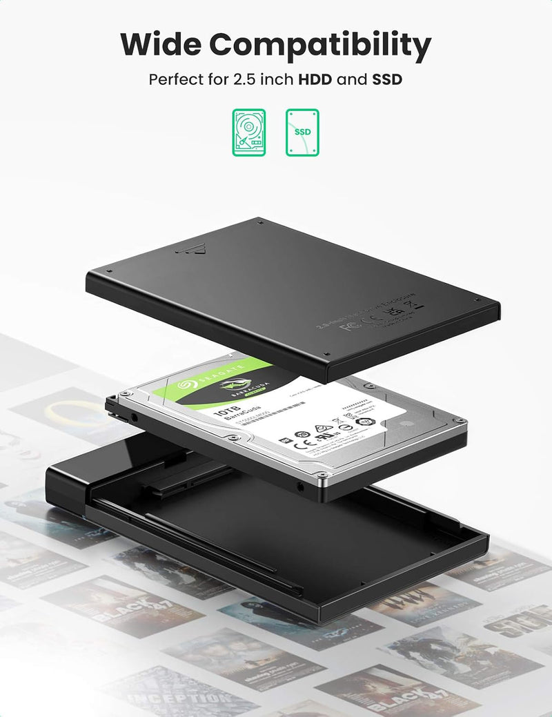 UGREEN 2.5 Inch SATA Hard Drive Enclosure, USB-C - image 8
