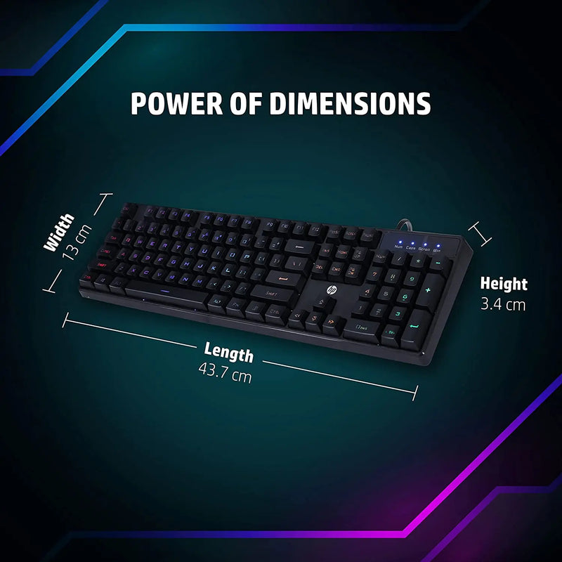 HP K300 Backlit Membrane Wired Gaming Keyboard 4 LED Indicators-Black(Open Box) HP