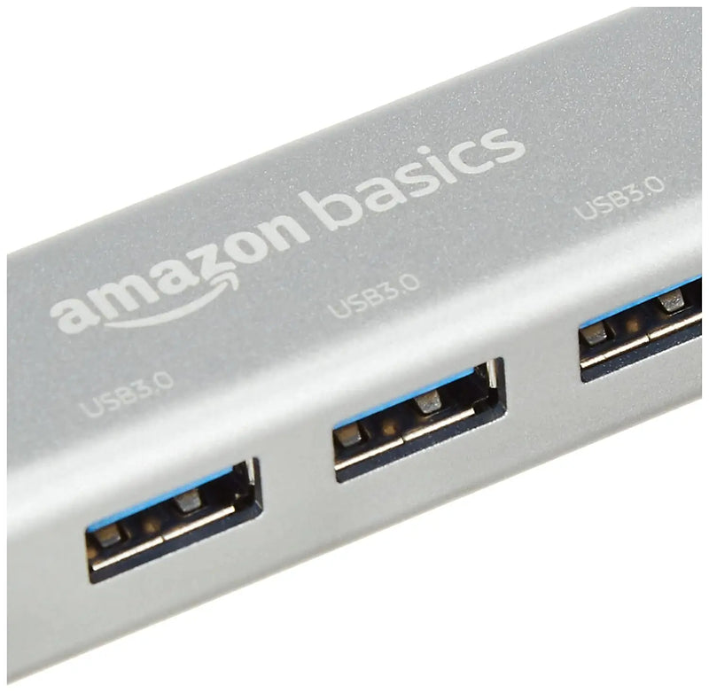 Amazon Basics 4 Port Superspeed USB 3.0 Hub-Grey(Open Box) Amazon Basics