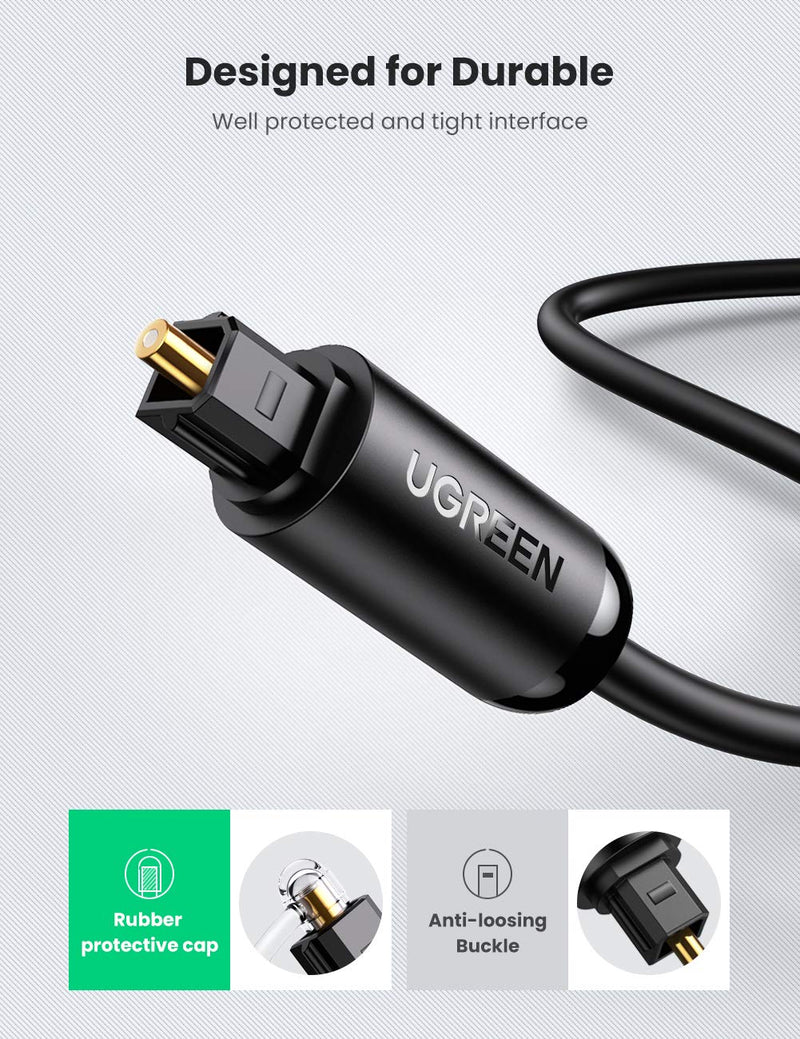 UGREEN 70892 2m Toslink optical audio cable designed for durability