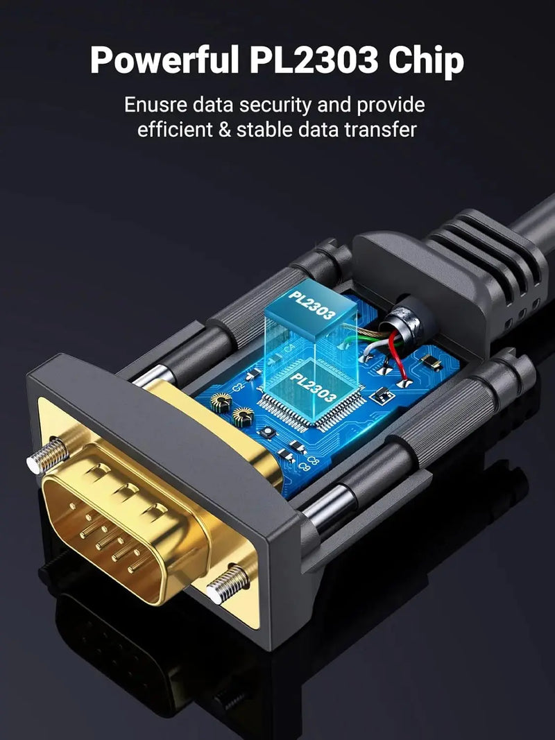 UGREEN USB to RS232 Adapter Cable 2M PL2303 Chipset DB9 Male Serial Converter PC Laptop Router CNC GPS (20222) Ugreen