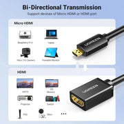 UGREEN Micro HDMI to HDMI Cable Type D Male to Type A Female Adapter 4K 3D GoPro Hero 5 Raspberry Pi 4 20134 Ugreen