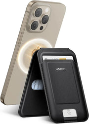 UGREEN Magnetic Phone Card Holder Leather Wallet Stand iPhone 15 14 13 12 Series Minimalist Not Mini Compatible Black (45165) Ugreen