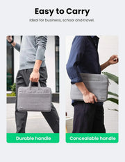 UGREEN 15.6 Inch Laptop and Tablet Case - Laptop Shoulder Bag Business Briefcase Laptop Bag - Compact Tablet Computer Carrying case with Accessory Storage Pockets Gray (30325) TeckPot