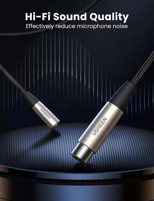 UGREEN 2M XLR Male to Female Microphone Cable Nylon Braided Zinc Alloy Shure SM Compatible Mixer Amplifier 20500