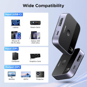 UGREEN 65878 DP and USB-C to DisplayPort switch, 8K60, wide compatibility