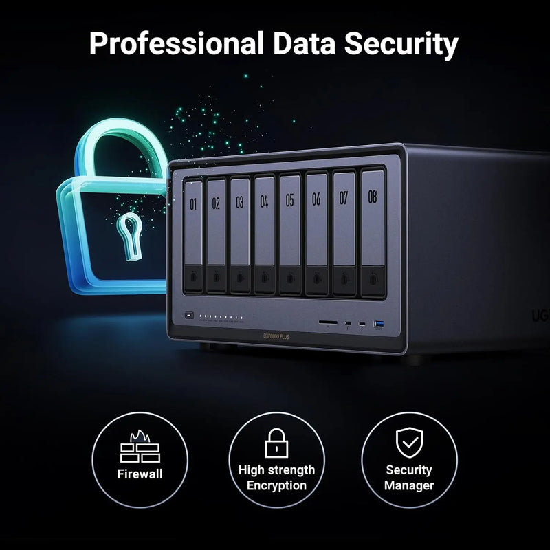 UGREEN NASync DXP8800 Plus 8-Bay Desktop NAS, Intel i5 1235u 10-Core CPU, 8GB DDR5 RAM, 128G SSD, 2 * 10GbE, 2 * M.2 NVMe Slots, 8K HDMI, 2 * TBT4, Network Attached Storage, Diskless(35126) Ugreen