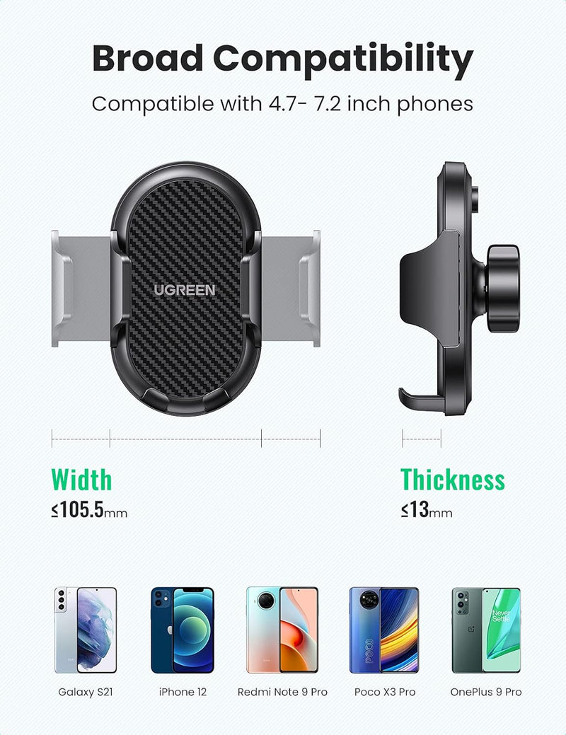 UGREEN LP405 20473 suction cup dashboard car phone holder broad compatibility