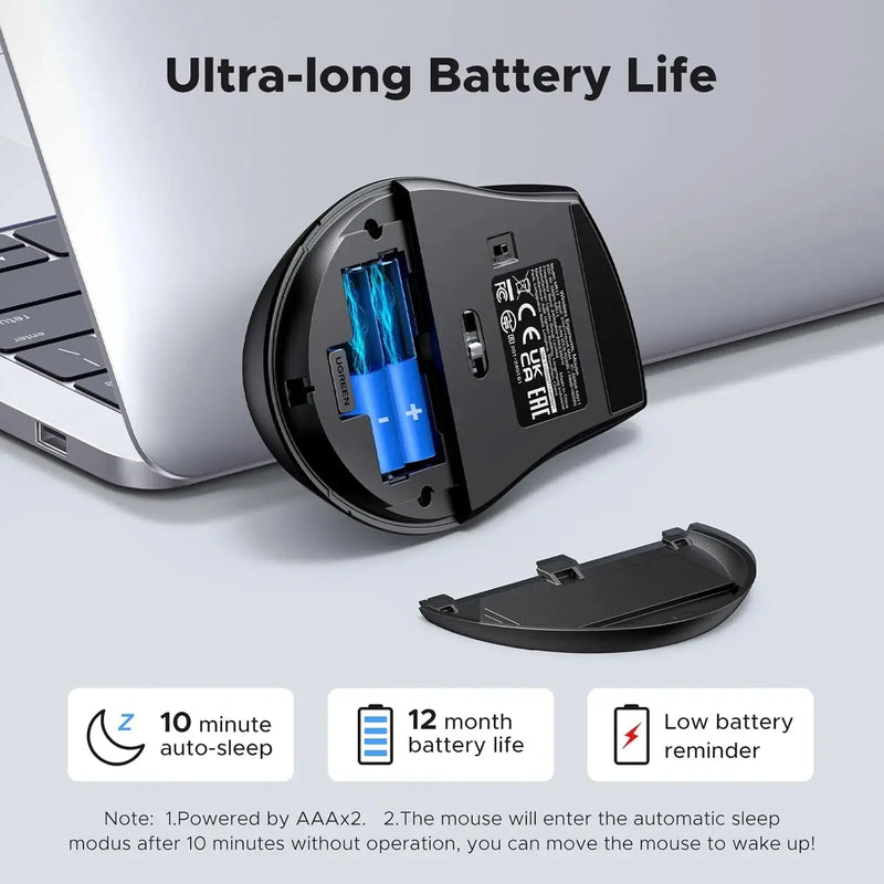 UGREEN 2.4G Wireless Mouse 1600 DPI 6 Button Nano Receiver 3 Adjustable DPI PC Laptop iMac MacBook Microsoft Pro (45012) Ugreen