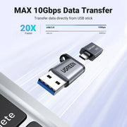 UGREEN 10Gbps USB C to USB A Adapter Type A Male C Female Fast Charge Data Transfer iPhone 16 15 MacBook iPad Galaxy (50533) Ugreen