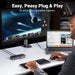 UGREEN USB 3.0 Switch 2 Computer Sharing USB C A Device 4 Port Switcher Keyboard Mouse Printer 2 USB3.0 Cable Remote (15705) Ugreen