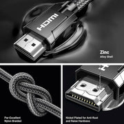 UGREEN HDMI 2.1 Cable 2M 8K@60Hz 4K@120Hz Ultra HD Braided Dynamic HDR eARC Dolby Vision PS5 Xbox Series X TV Monitor (70321) Ugreen