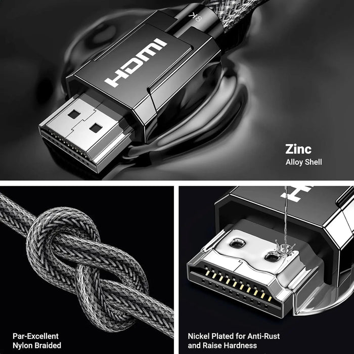 UGREEN HDMI 2.1 Cable 2M 8K@60Hz 4K@120Hz Ultra HD Braided Dynamic HDR eARC Dolby Vision PS5 Xbox Series X TV Monitor (70321) Ugreen