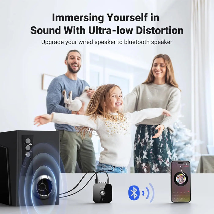 UGREEN Wireless Bluetooth 5.1 Receiver 2RCA aptX LL 3.5mm AUX Jack Music Adapter TV Car Audio Streaming 40759 Ugreen