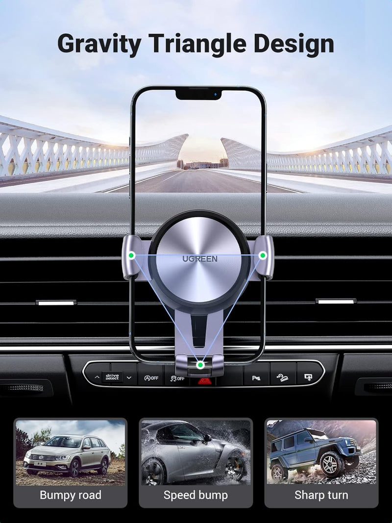 UGREEN LP130 50564 gravity auto-lock air vent phone holder gravity triangle design