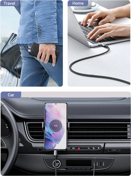 UGREEN 0.25M USB-A 2.0 to USB-C Cable Male to Male Nickel Plated Aluminum Shell Braided Charging Data Sync 60124 Ugreen