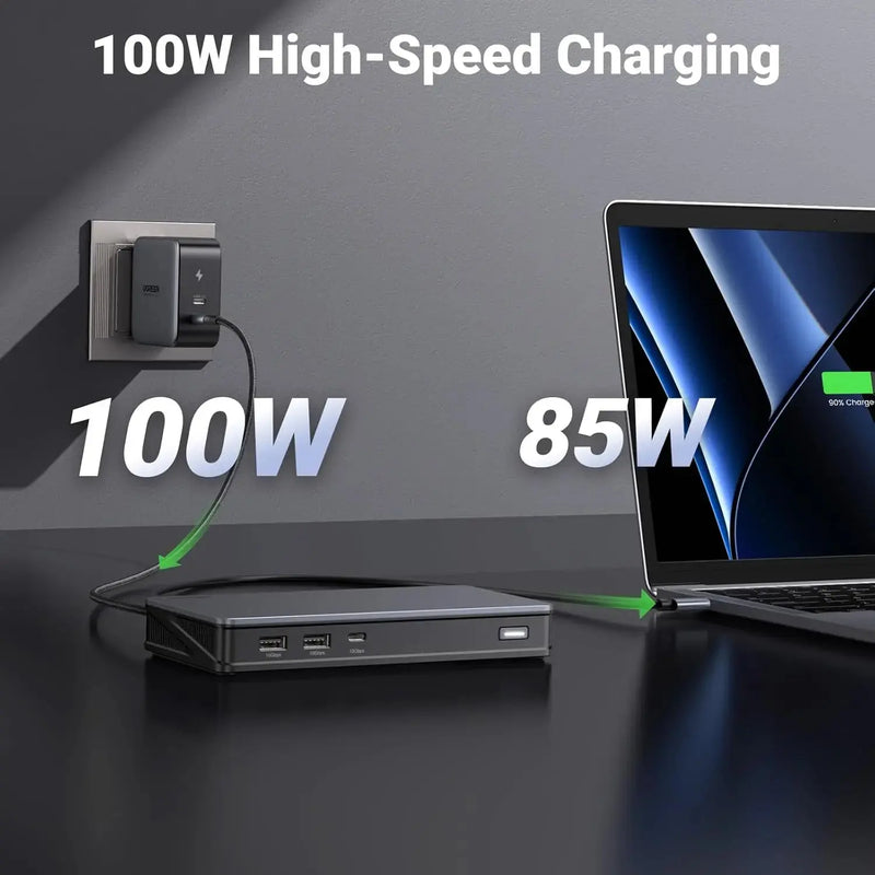 UGREEN 9-in-1 USB-C Adapter Dual Monitor 2 HDMI 2 DisplayPort 4K 60Hz 100W PD Ethernet USB 3.2 Docking Station 90912 Ugreen