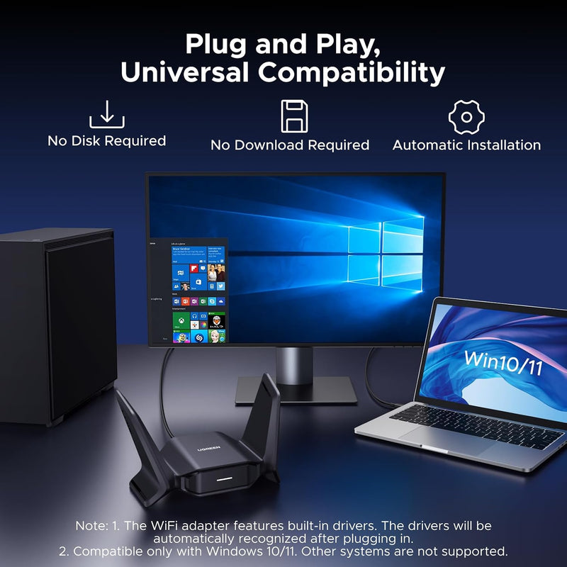UGREEN CM995 65813 BE6500 Wi-Fi 7 USB adapter Wi-Fi 7 high-performance chip