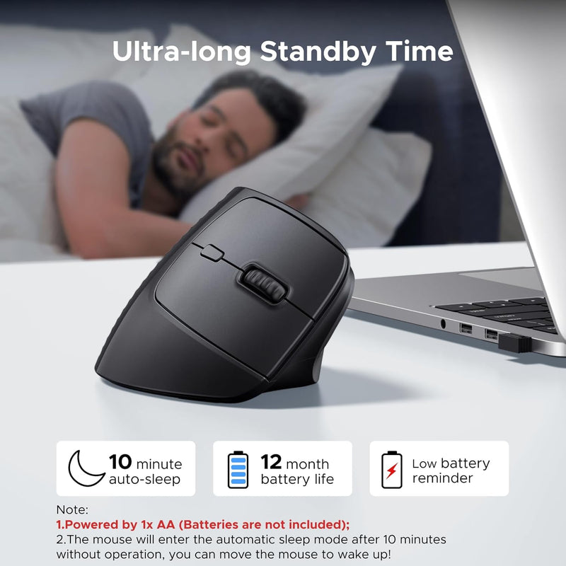 UGREEN M571 55916 wireless vertical ergonomic mouse ultra-long standby time