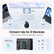 UGREEN MS71P 65042 tri-mode vertical mouse connects up to three devices